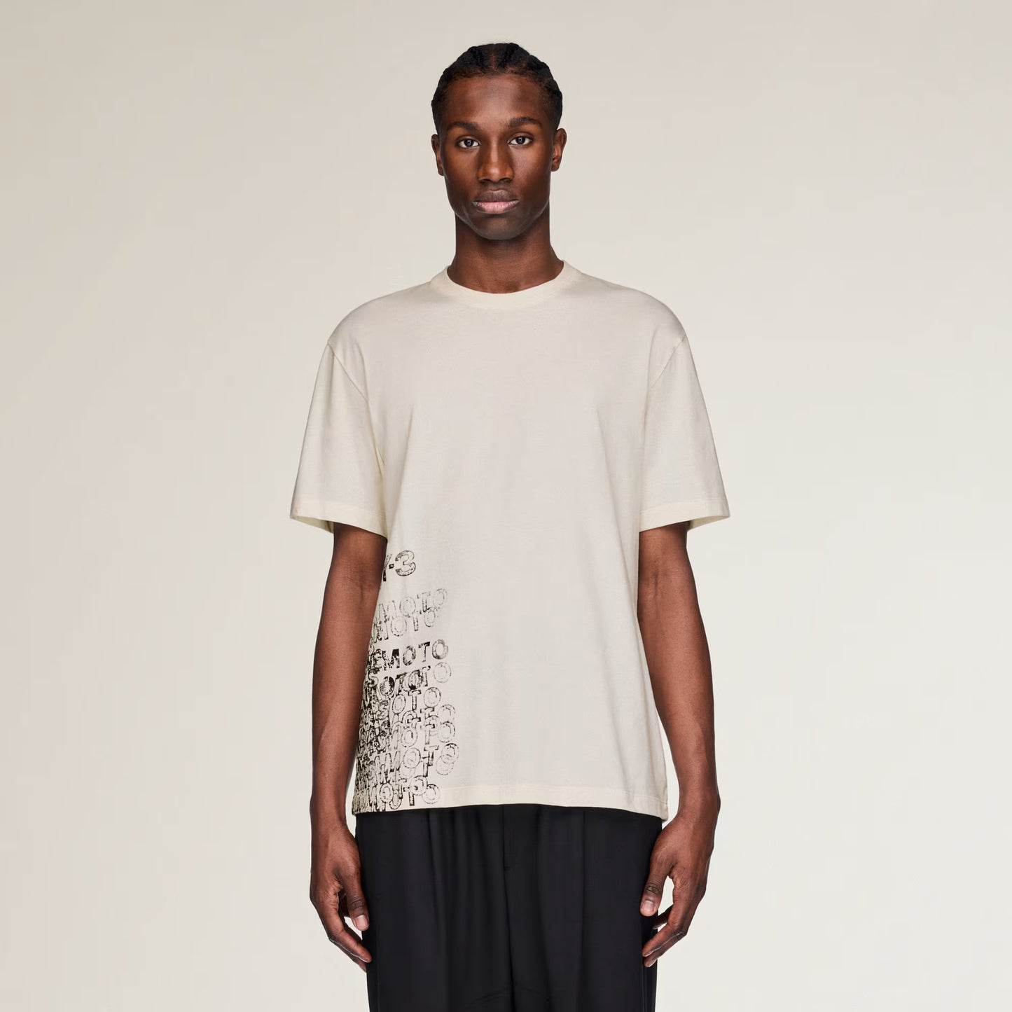 Y3 Yamamoto t-shirt nera con stampa sul fianco