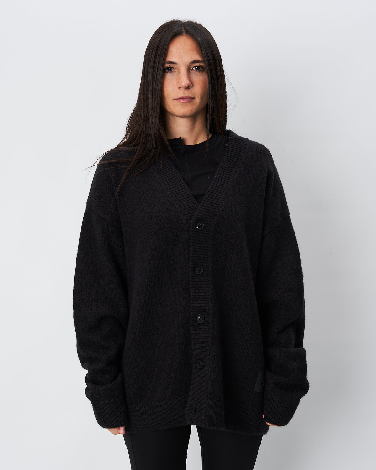 Y3 Yamamoto cardigan nero no gender con grafica Chito
