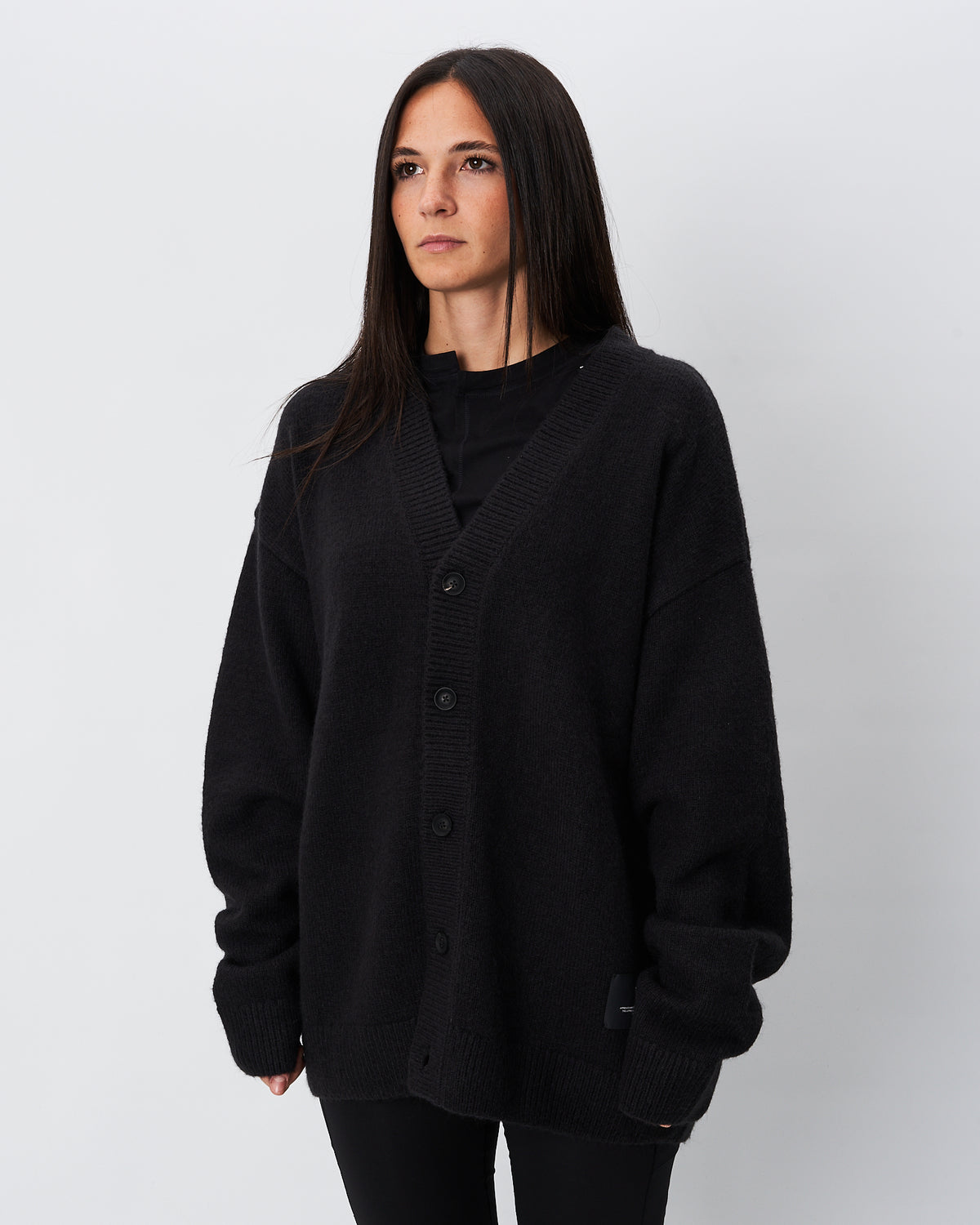 Y3 Yamamoto cardigan nero no gender con grafica Chito