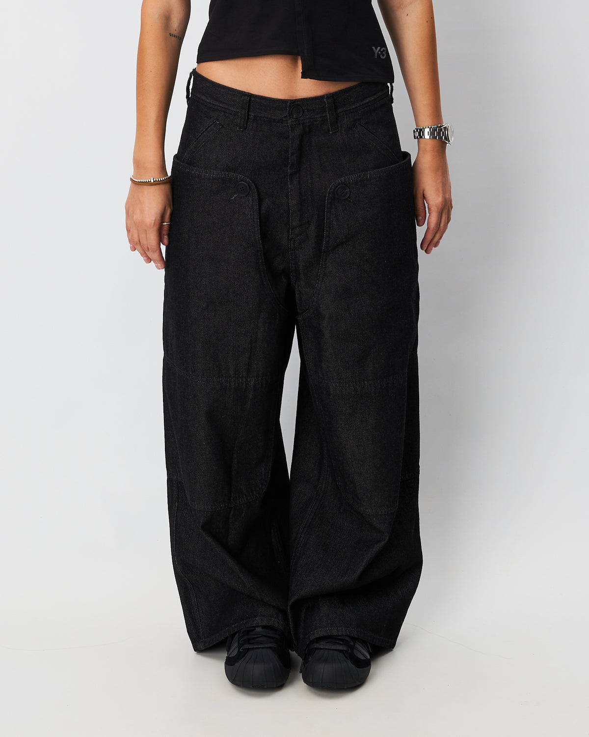 Y3 Yamamoto pantalone in denim nero