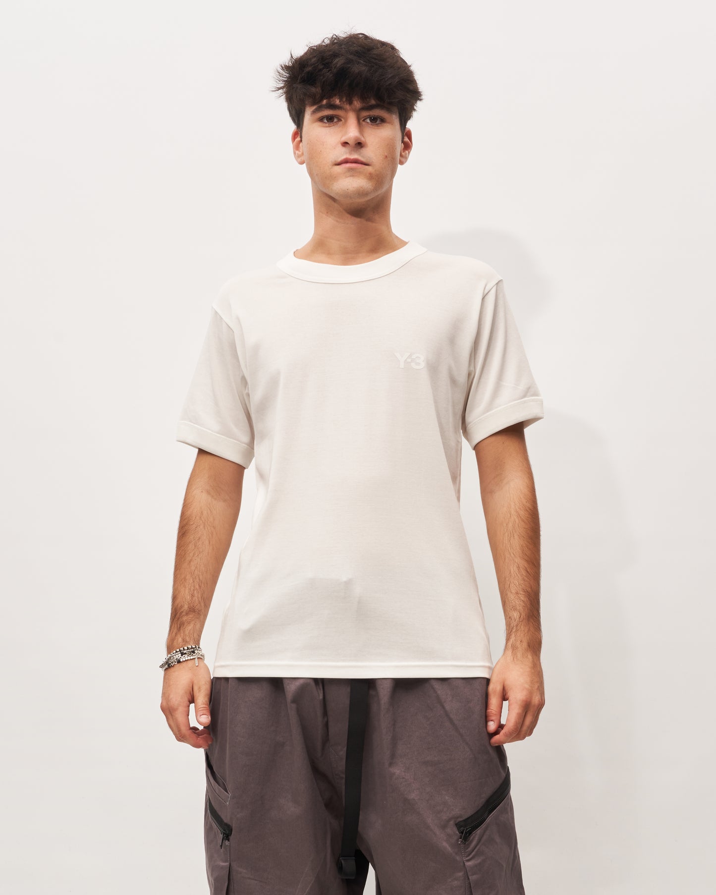 Y3 Yamamoto white ribbed t-shirt