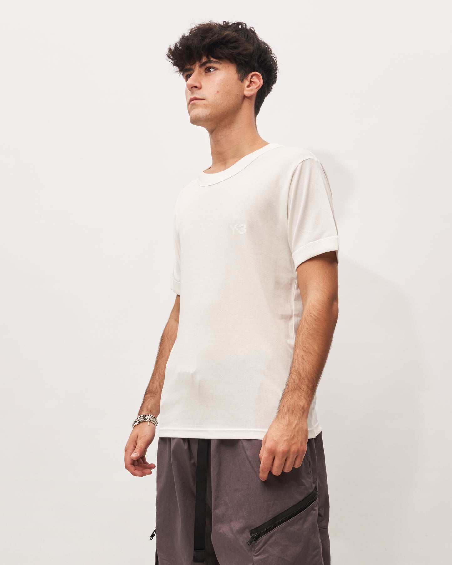 Y3 Yamamoto white ribbed t-shirt
