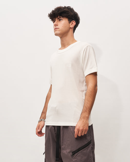 Y3 Yamamoto white ribbed t-shirt