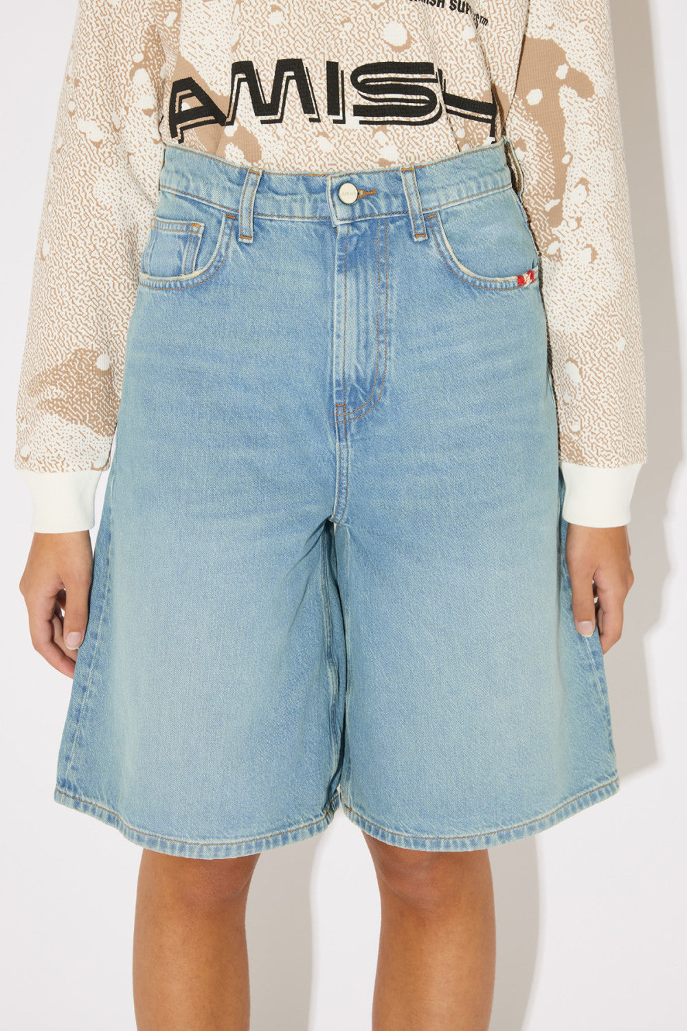 Amish bermuda donna denim azzurro