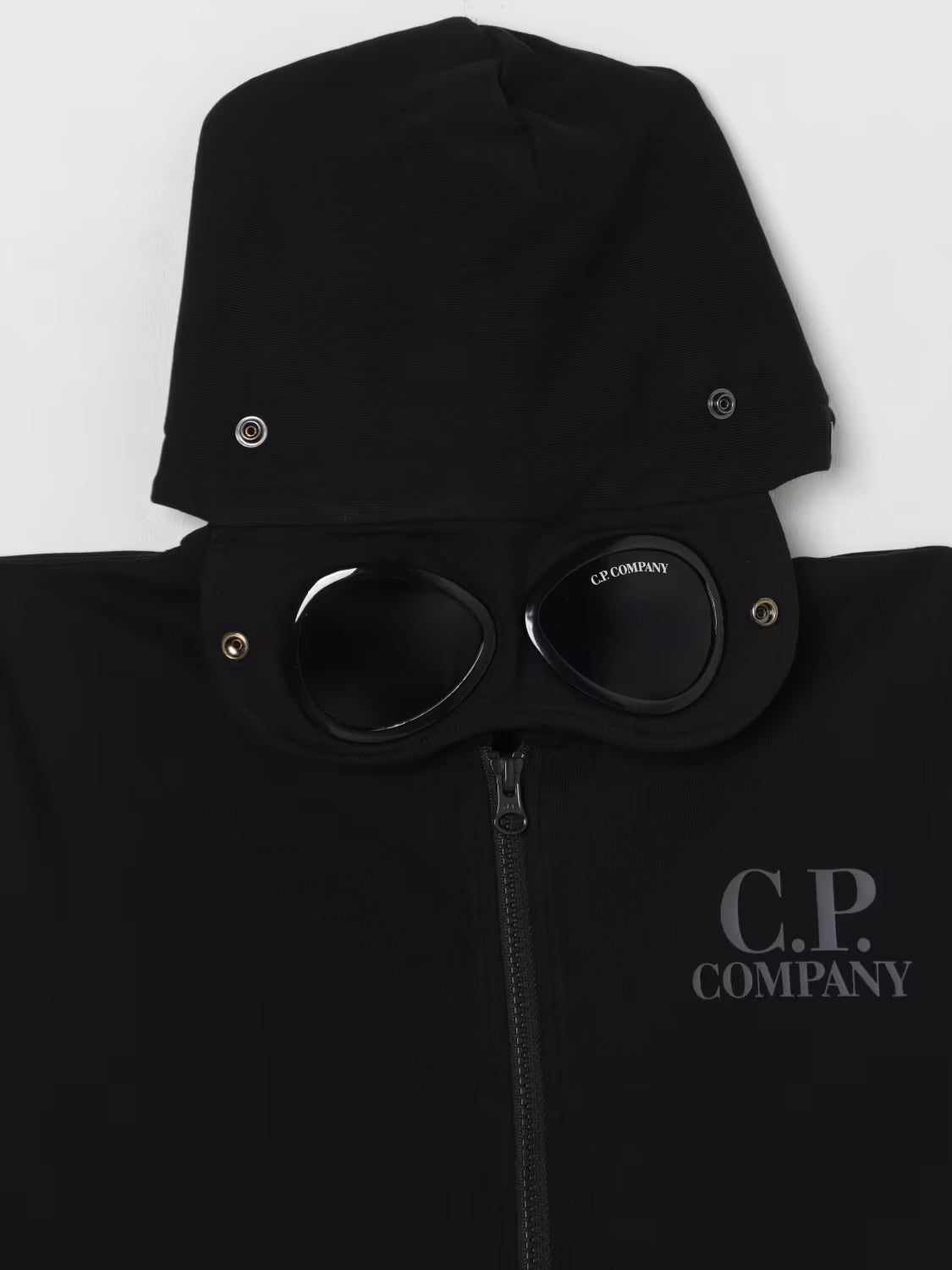 C.P. Company felpa nera con zip e cappuccio
