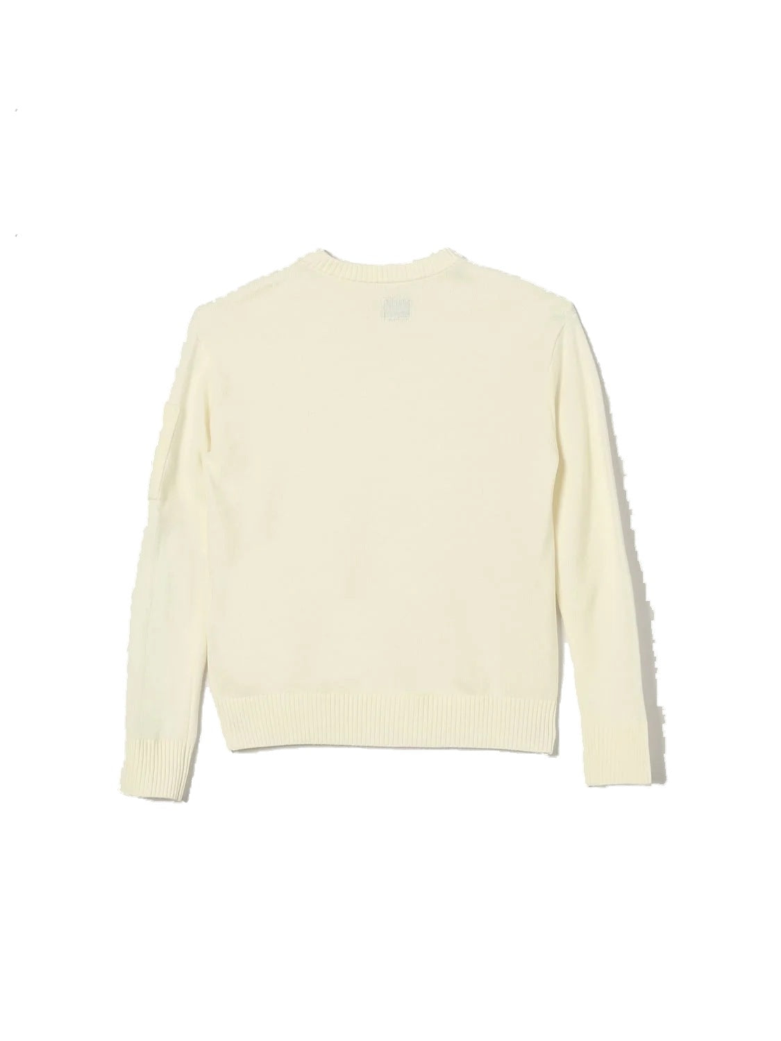 CP Company Maglione girocollo latte in misto lana con lente - retro