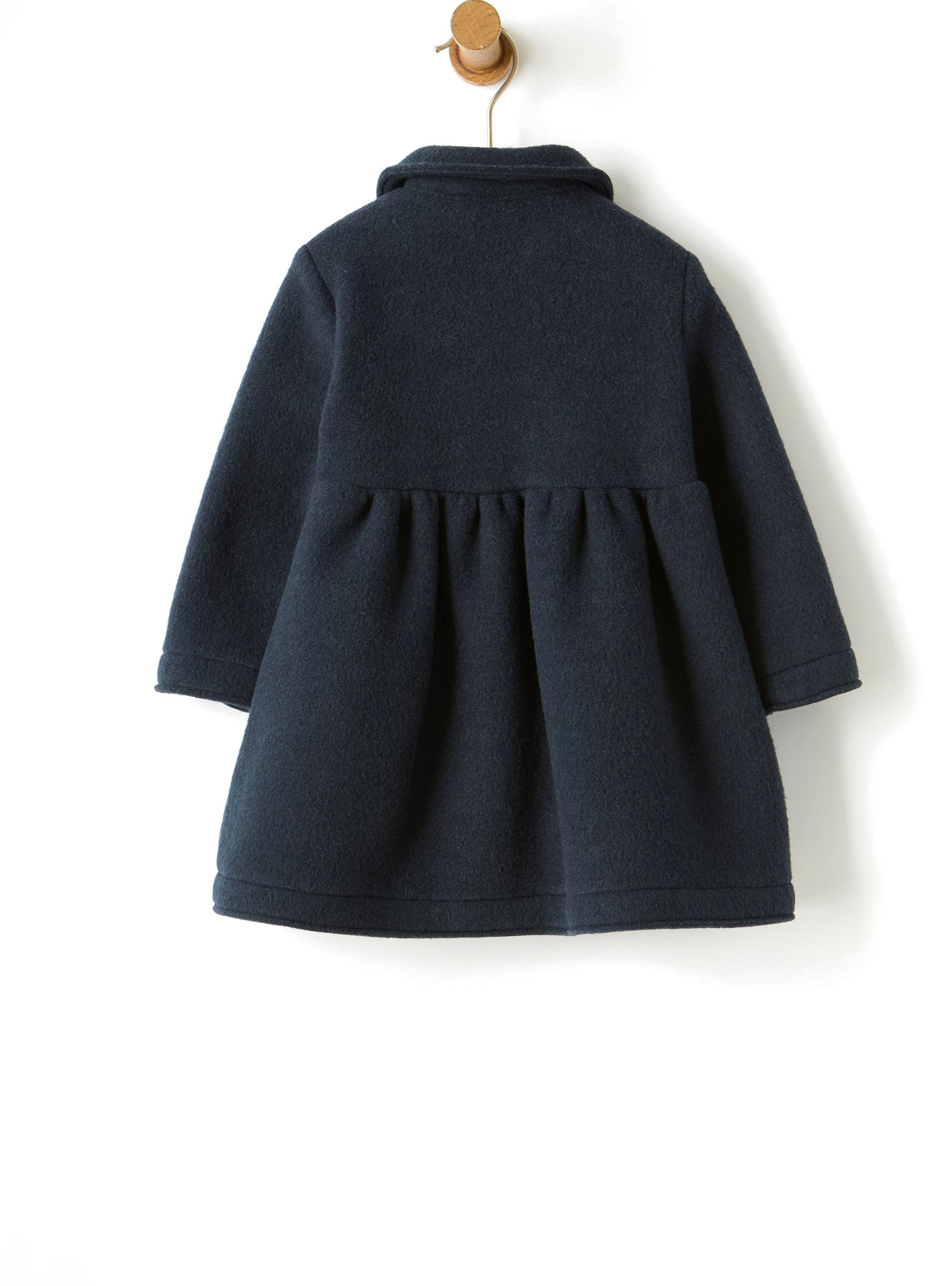 Il Gufo Cappotto blu in pile couture con colletto tondo