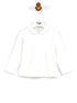 Il Gufo T-shirt bianca a maniche lunghe con colletto smerlato