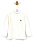 Il Gufo T-shirt latte a maniche lunghe con ricamo pinguino