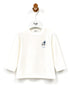 Il Gufo T-shirt latte a maniche lunghe con piccolo ricamo