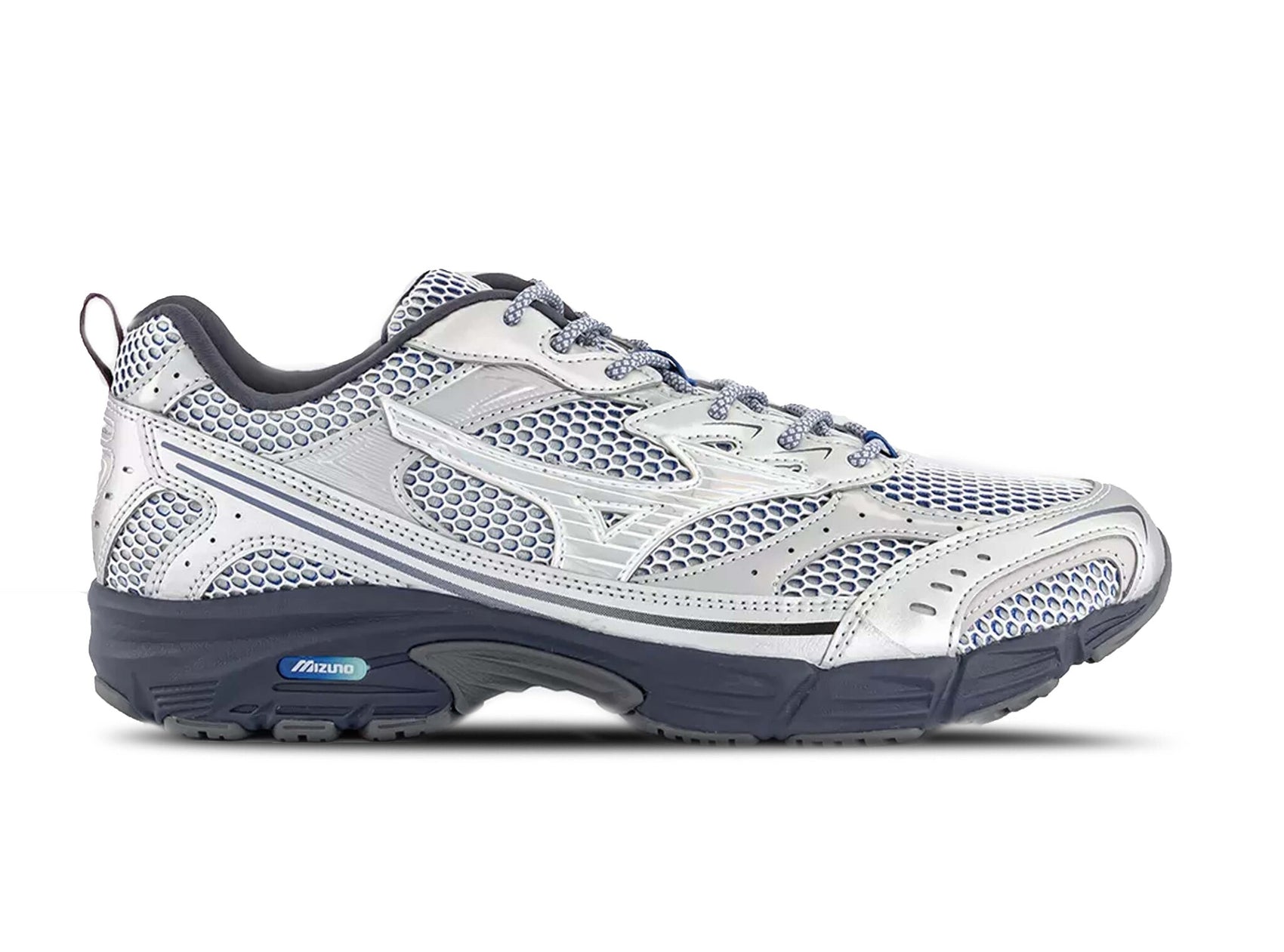 Mizuno MXR sneakers tela argento con dettagli blu