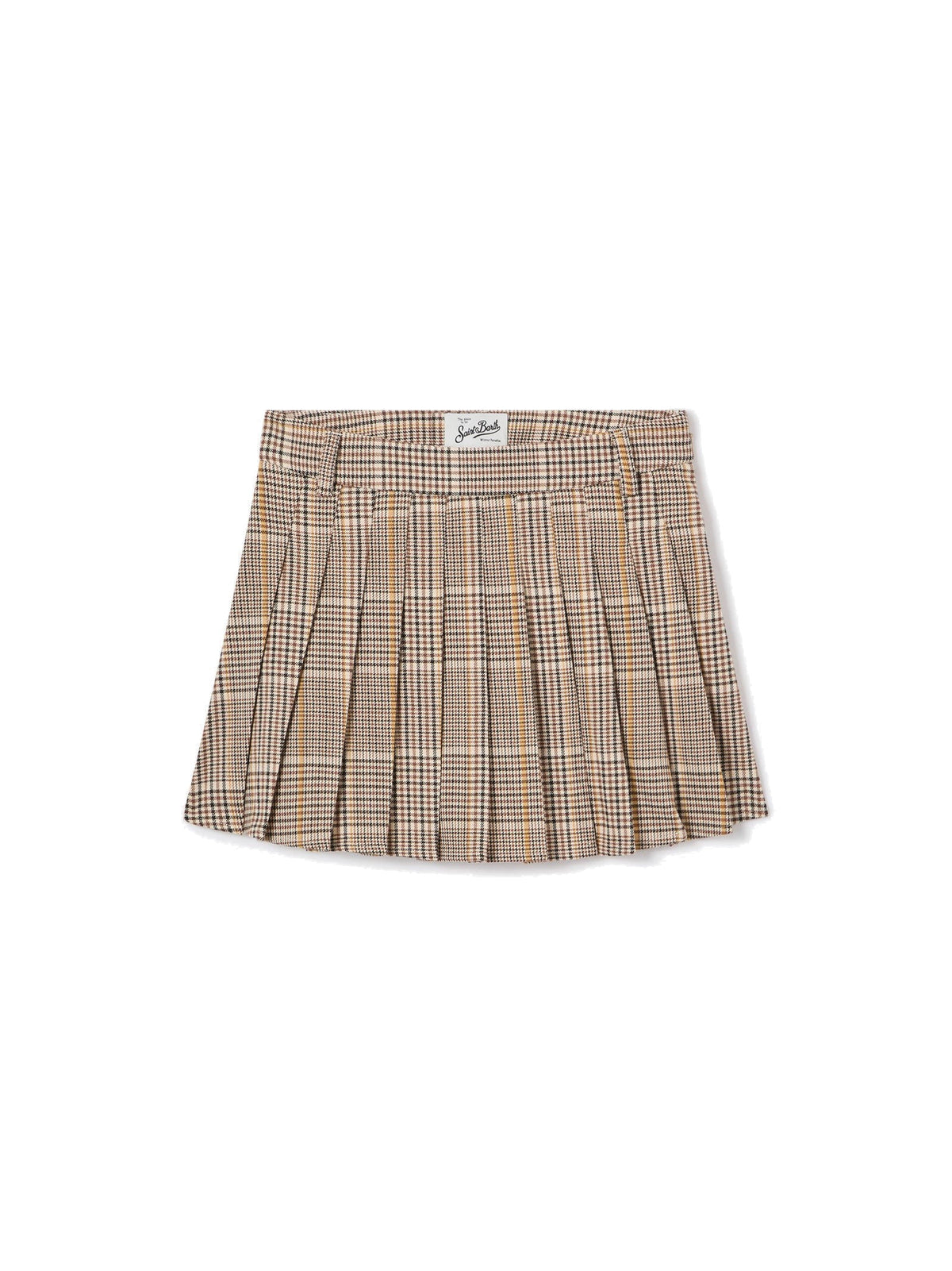 MC2 Saint Barth Gonna in flanella tartan beige e marrone