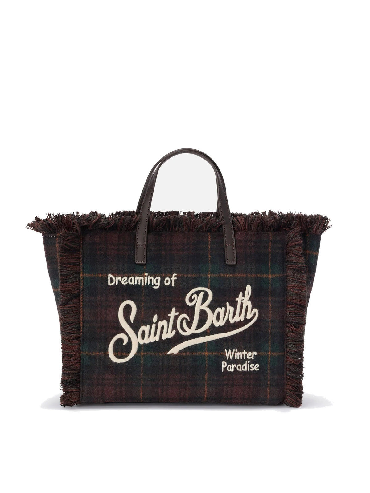 MC2 Saint Barth Borsa in misto lana tartan con tracolla