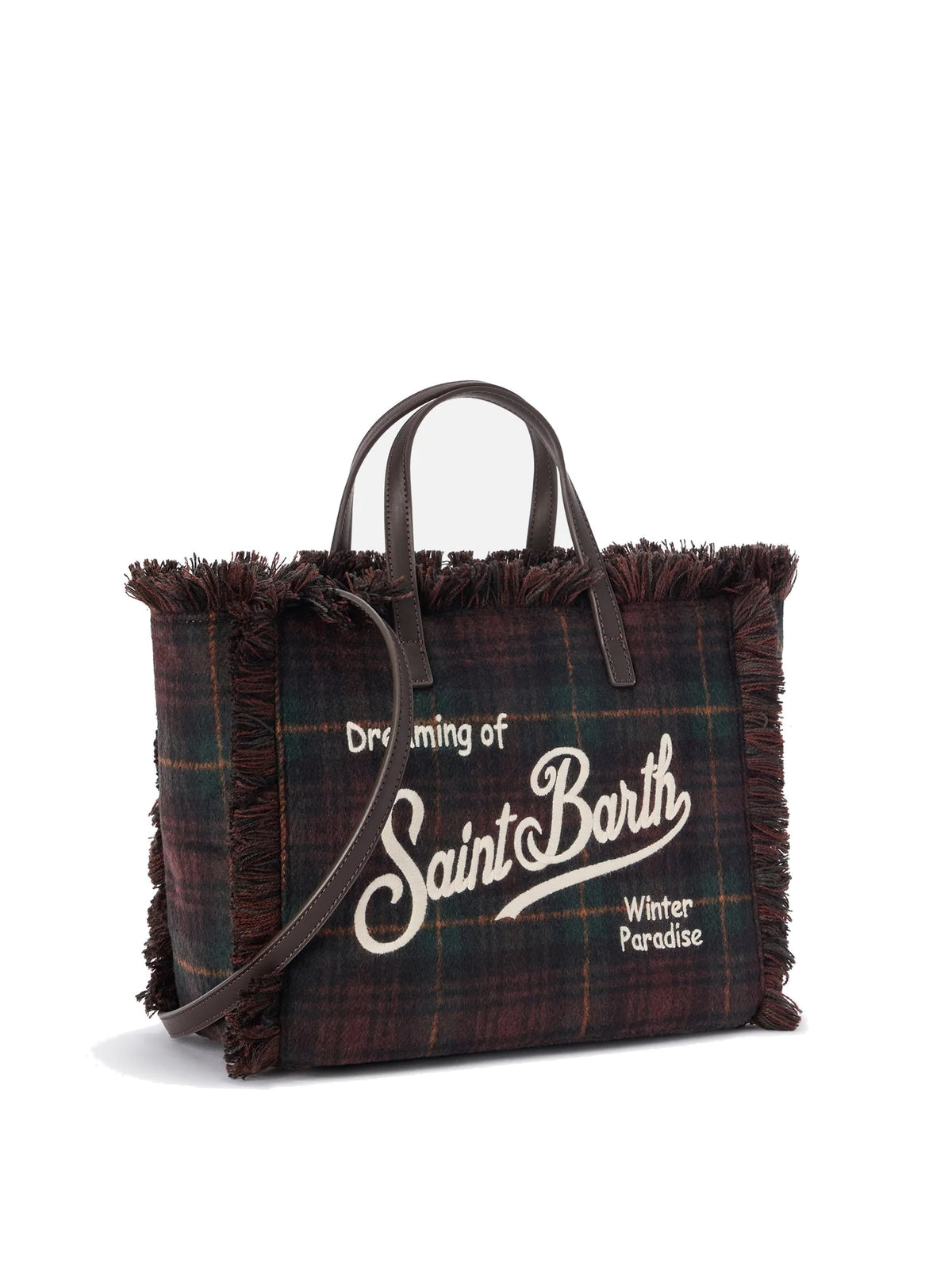 MC2 Saint Barth Borsa in misto lana tartan con tracolla