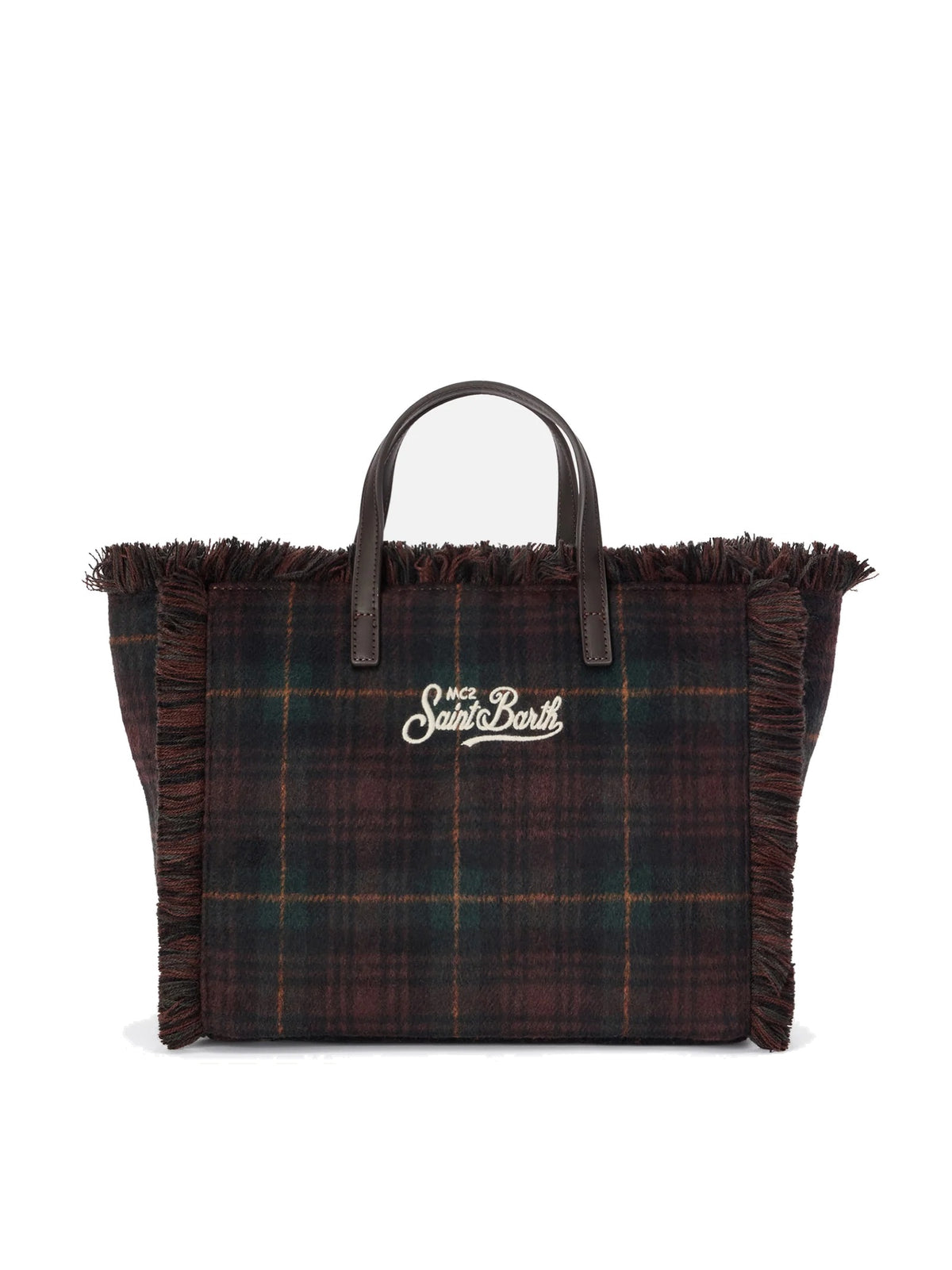MC2 Saint Barth Borsa in misto lana tartan con tracolla