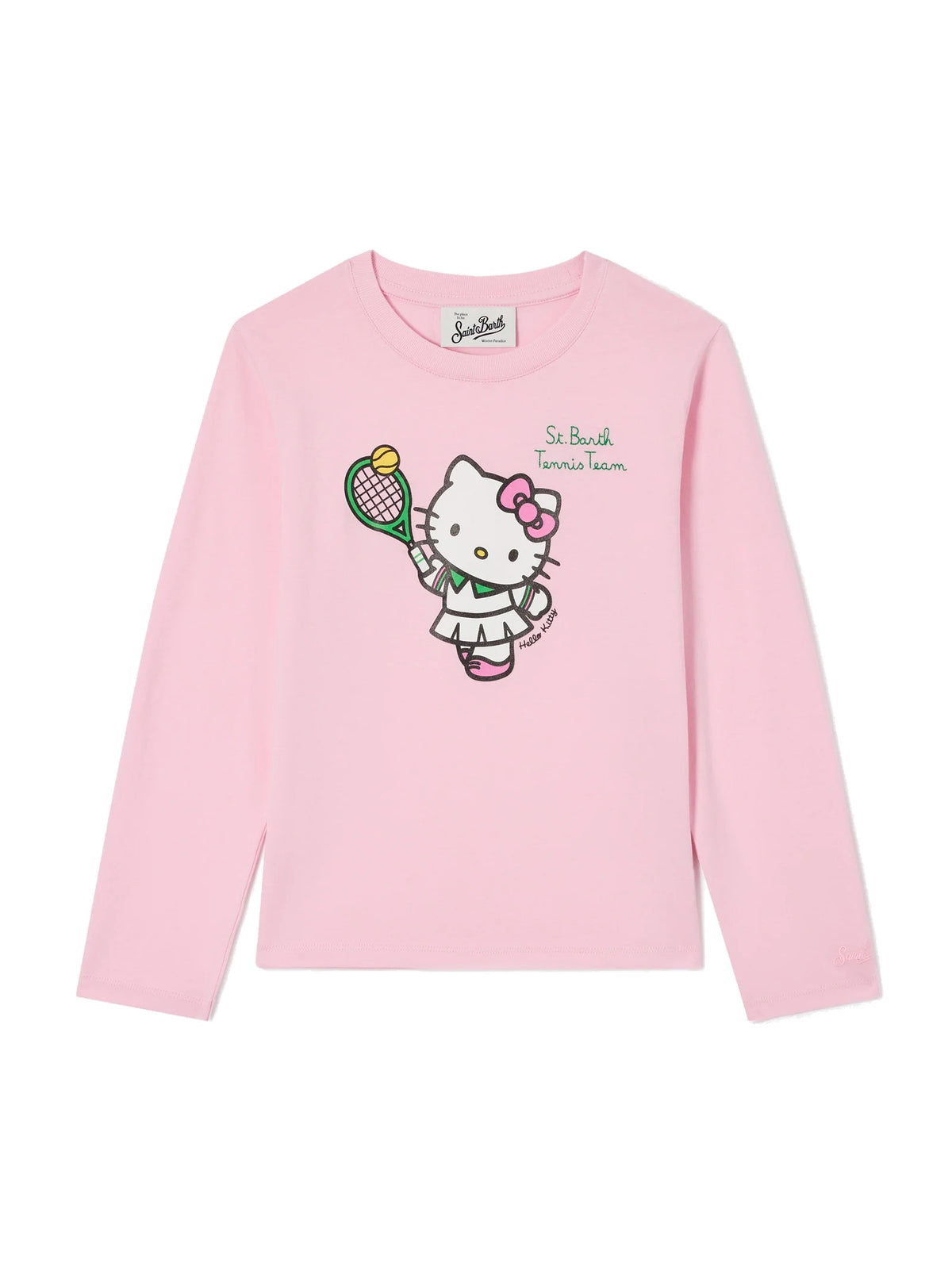 MC2 Saint Barth T-shirt rosa a maniche lunghe con Hello Kitty tennista