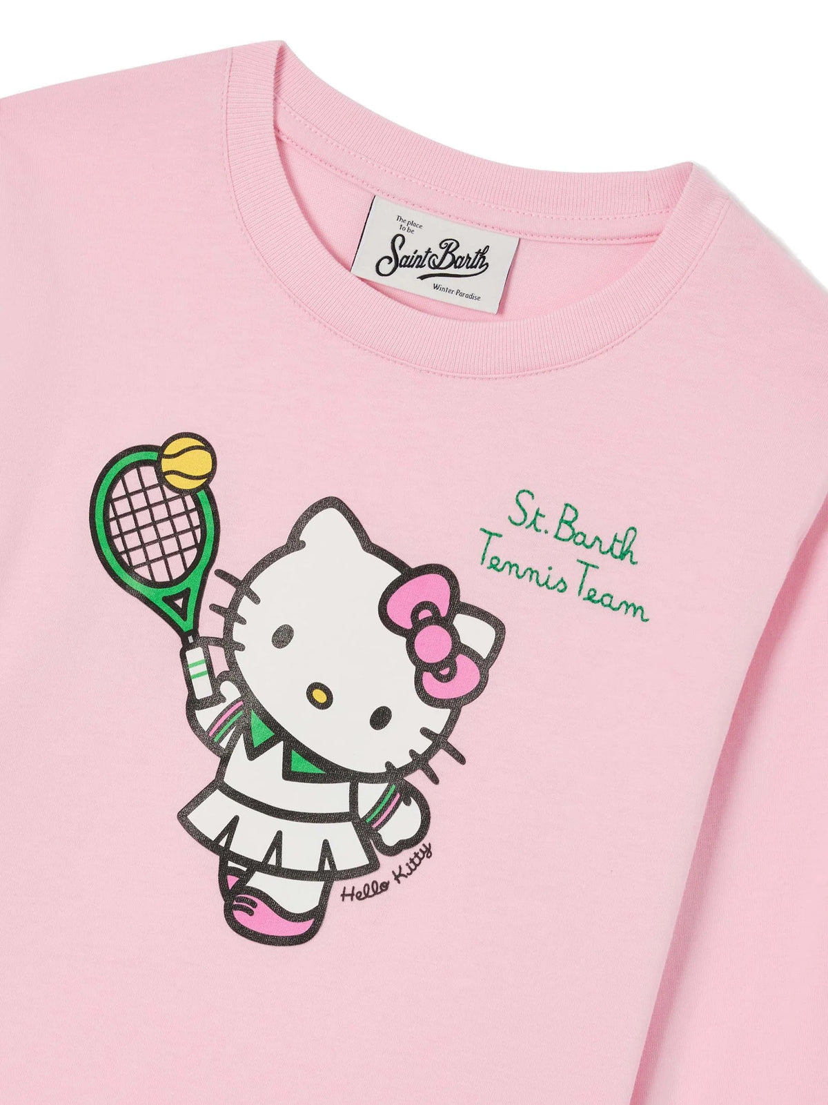 MC2 Saint Barth T-shirt rosa a maniche lunghe con Hello Kitty tennista