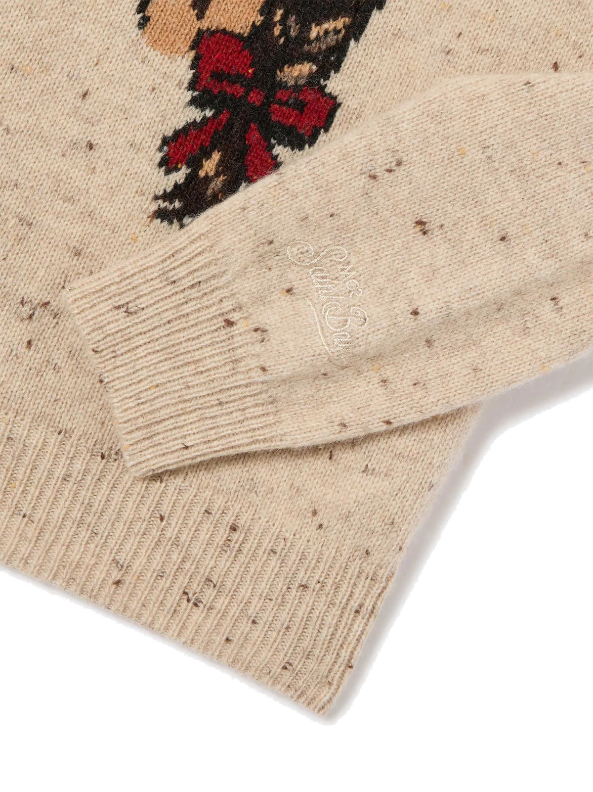 MC2 Saint Barth Maglia girocollo beige in Donegal con cavallo e ricamo My Only Love