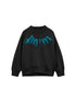 Palm Angels Felpa girocollo nera con logo blu
