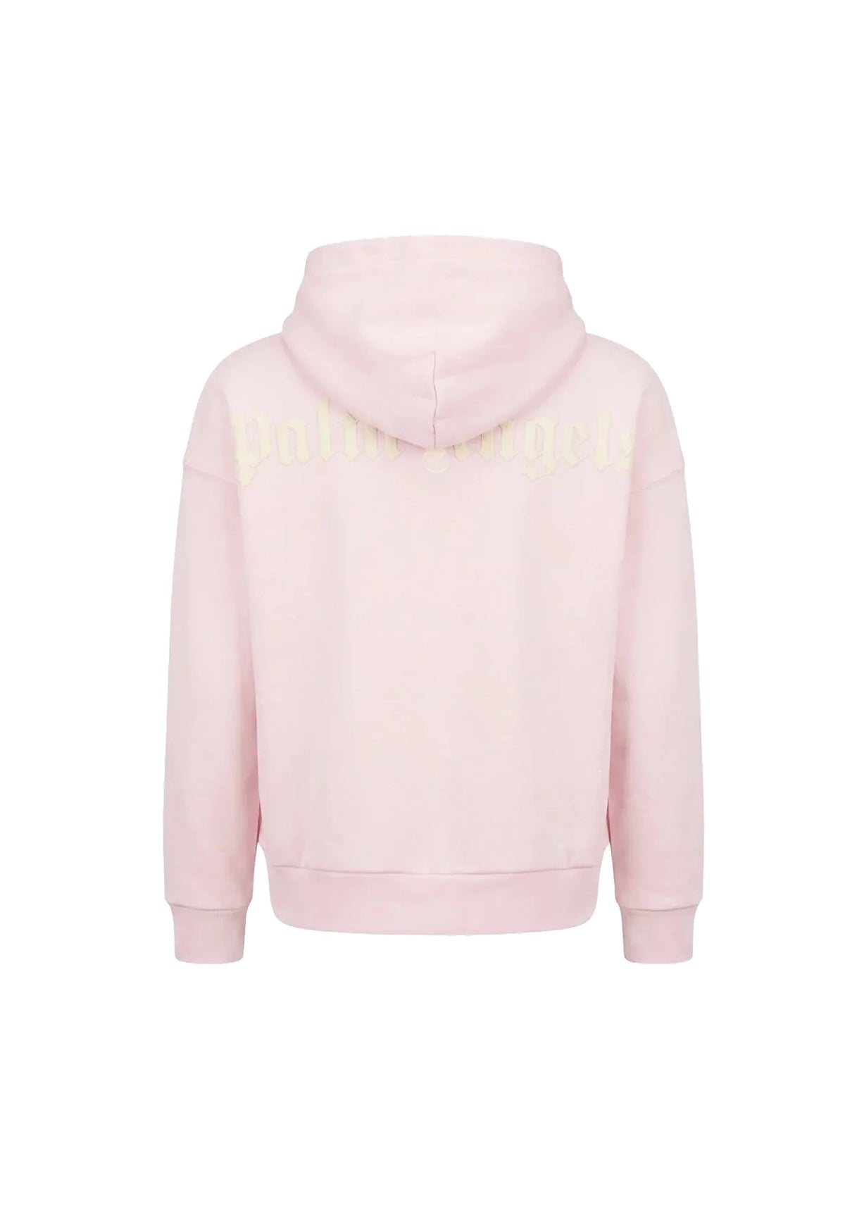 Palm Angels Felpa rosa con cappuccio e maxi logo sul retro