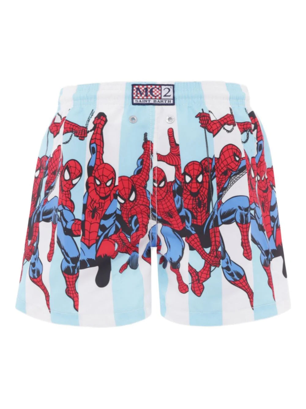 MC2 Saint Barth costume azzurro con stampa Spiderman