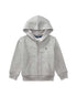 Polo Ralph Lauren Felpa grigio melange con zip e cappuccio