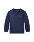 Polo Ralph Lauren T-shirt neonato blu a maniche lunghe con logo