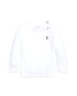 Polo Ralph Lauren T-shirt neonato bianca a maniche lunghe con logo