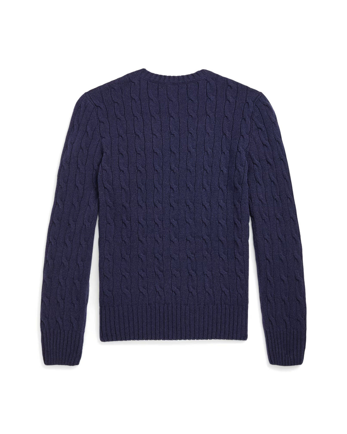 Polo Ralph Lauren Maglione blu a trecce in lana e cashmere