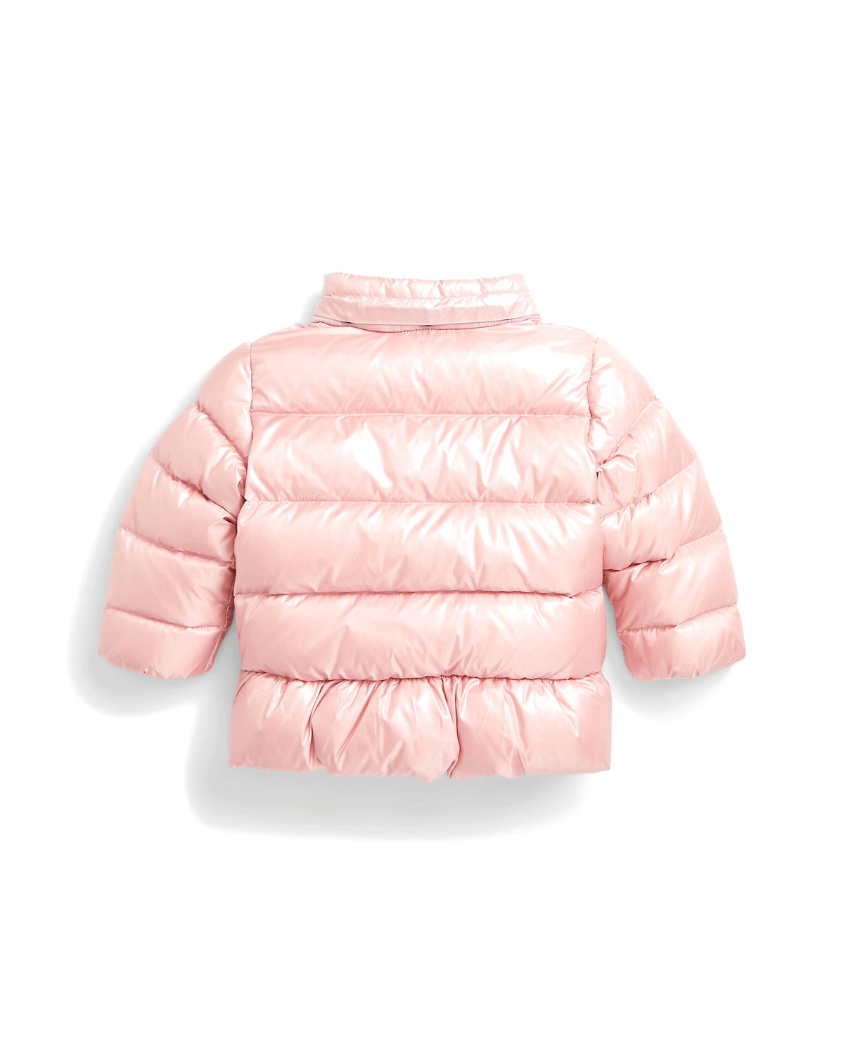 Polo Ralph Lauren Piumino rosa con cappuccio e balza