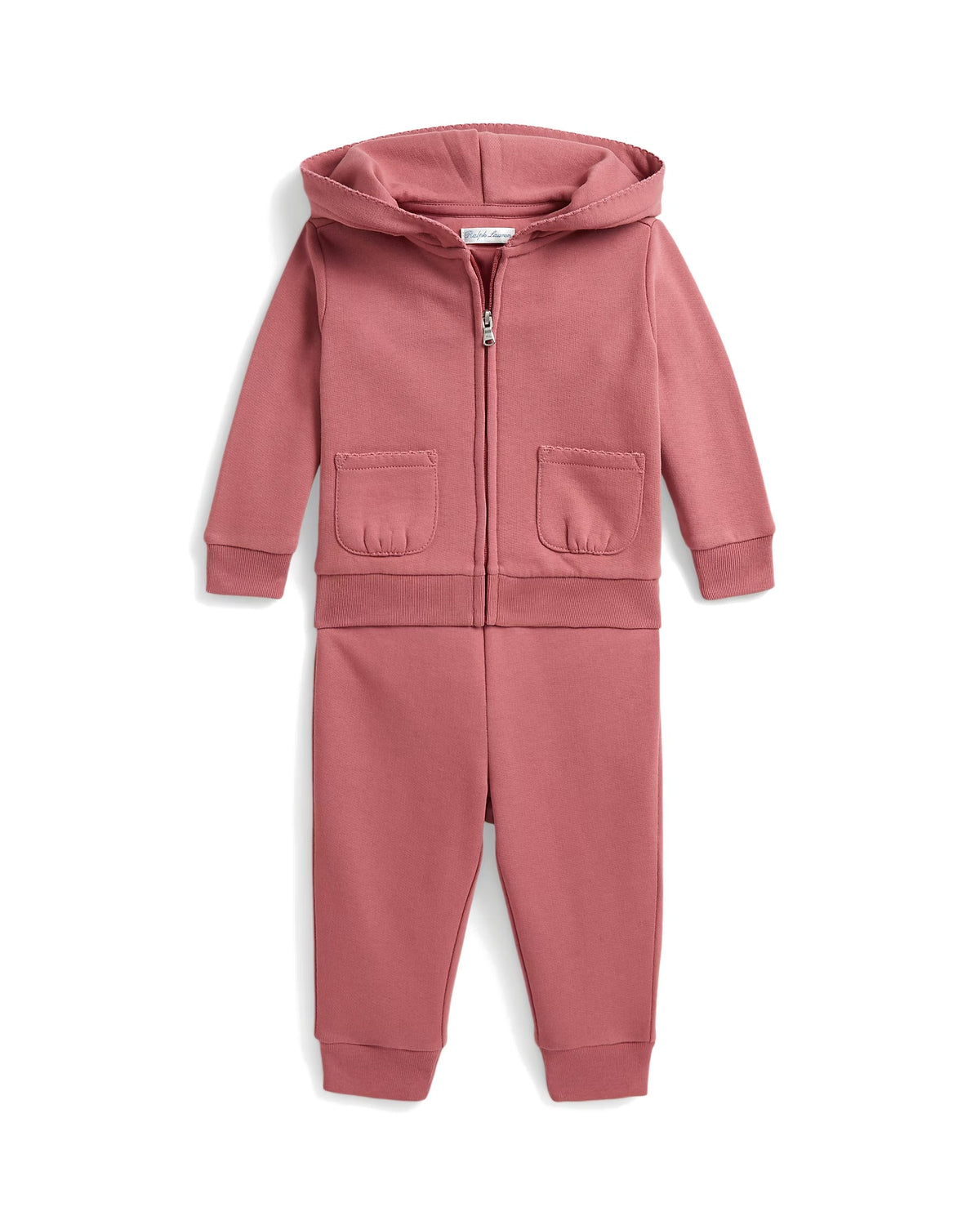 Polo Ralph Lauren Completo felpa con zip e pantalone salmone
