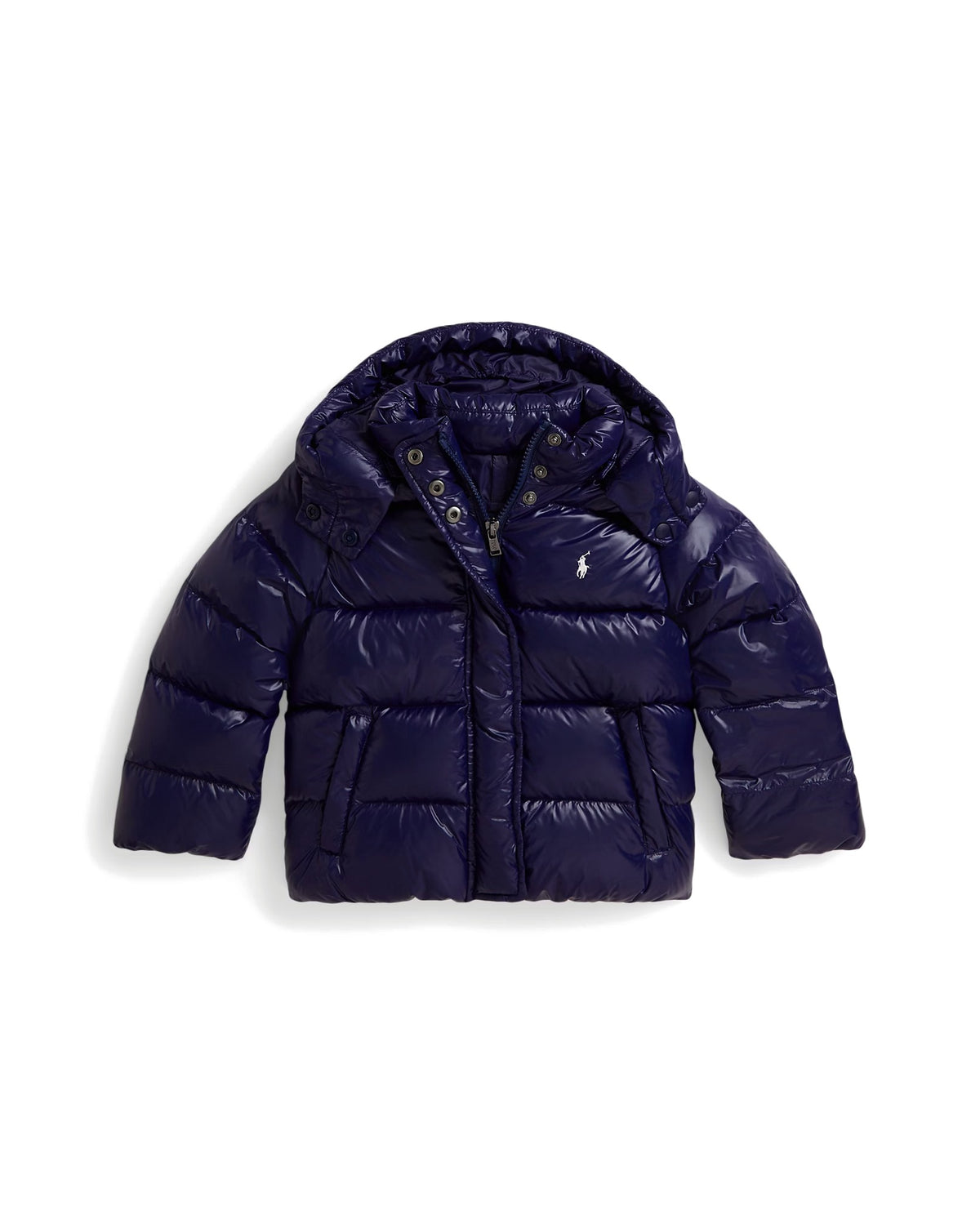 Polo Ralph Lauren Piumino blu lucido con cappuccio
