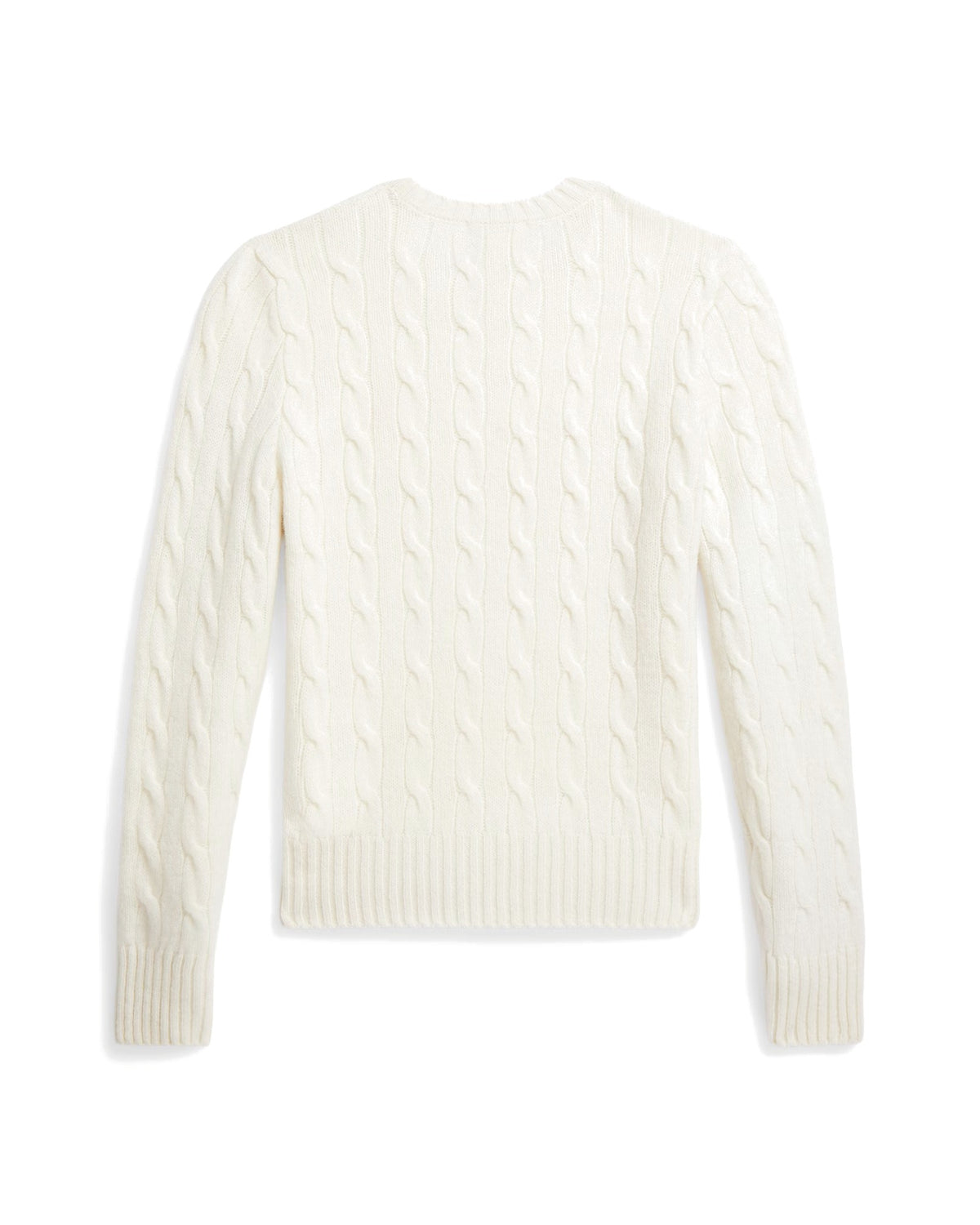 Polo Ralph Lauren Maglione latte a trecce con logo rosa