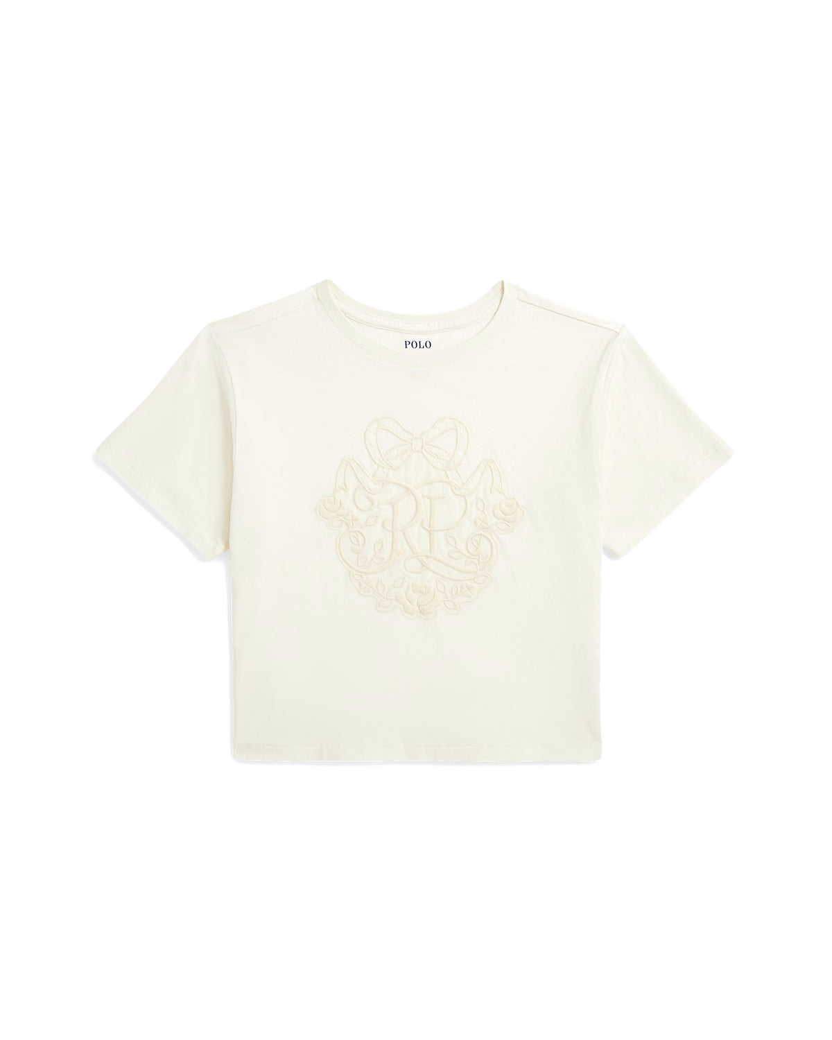 Polo Ralph Lauren T-shirt beige con stemma ricamato