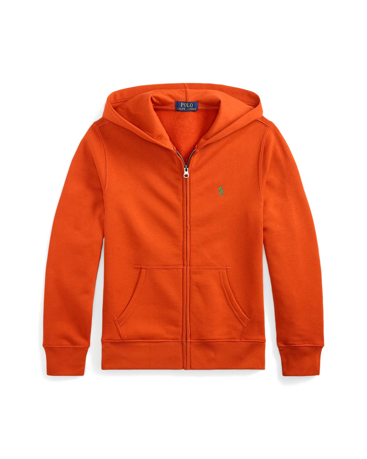 Polo Ralph Lauren Felpa arancione con zip e cappuccio