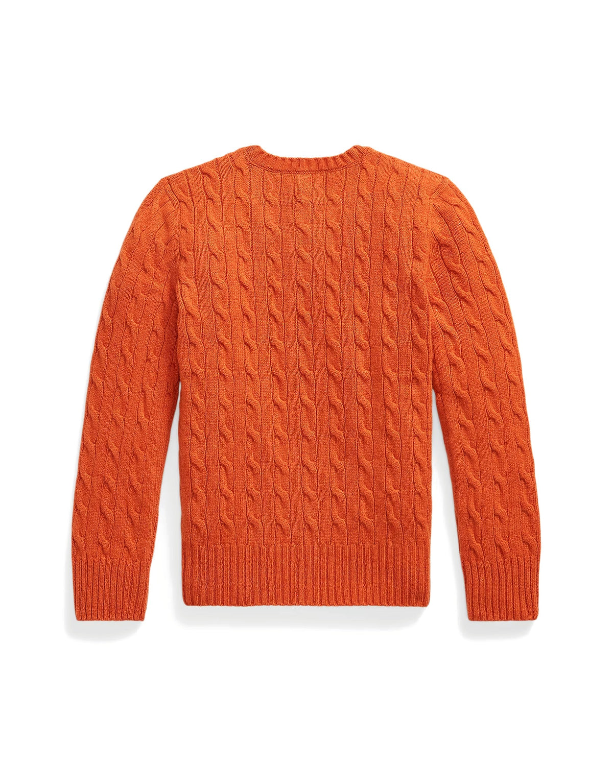 Polo Ralph Lauren Maglione arancione a trecce in lana e cashmere