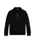 Polo Ralph Lauren Felpa nera con colletto e mezza zip