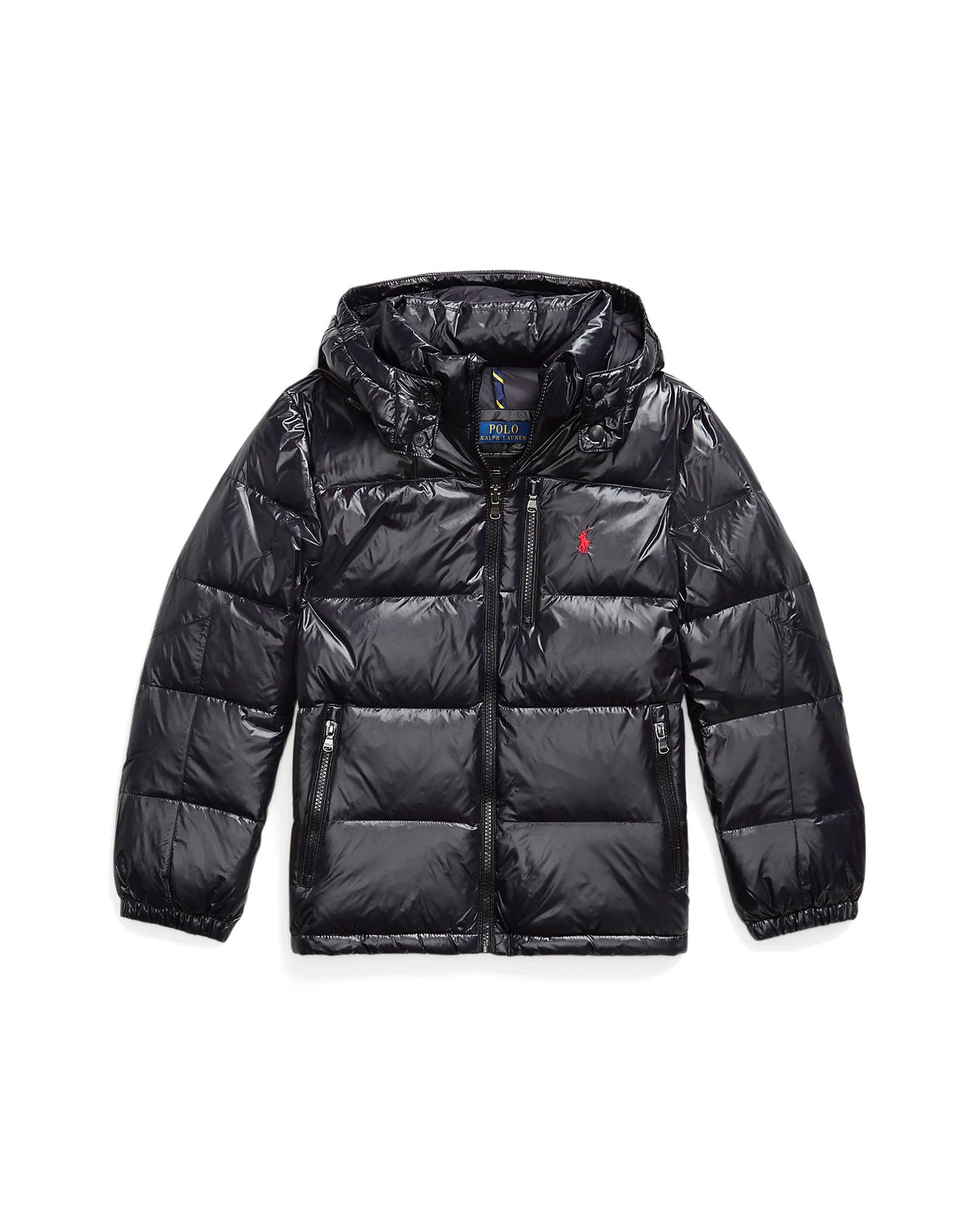 Polo Ralph Lauren Piumino Gorham nero lucido con cappuccio