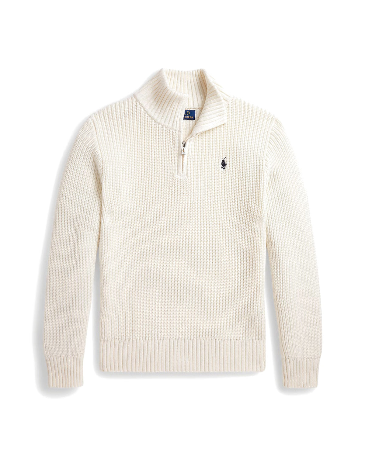 Polo Ralph Lauren Maglia latte in cotone con zip