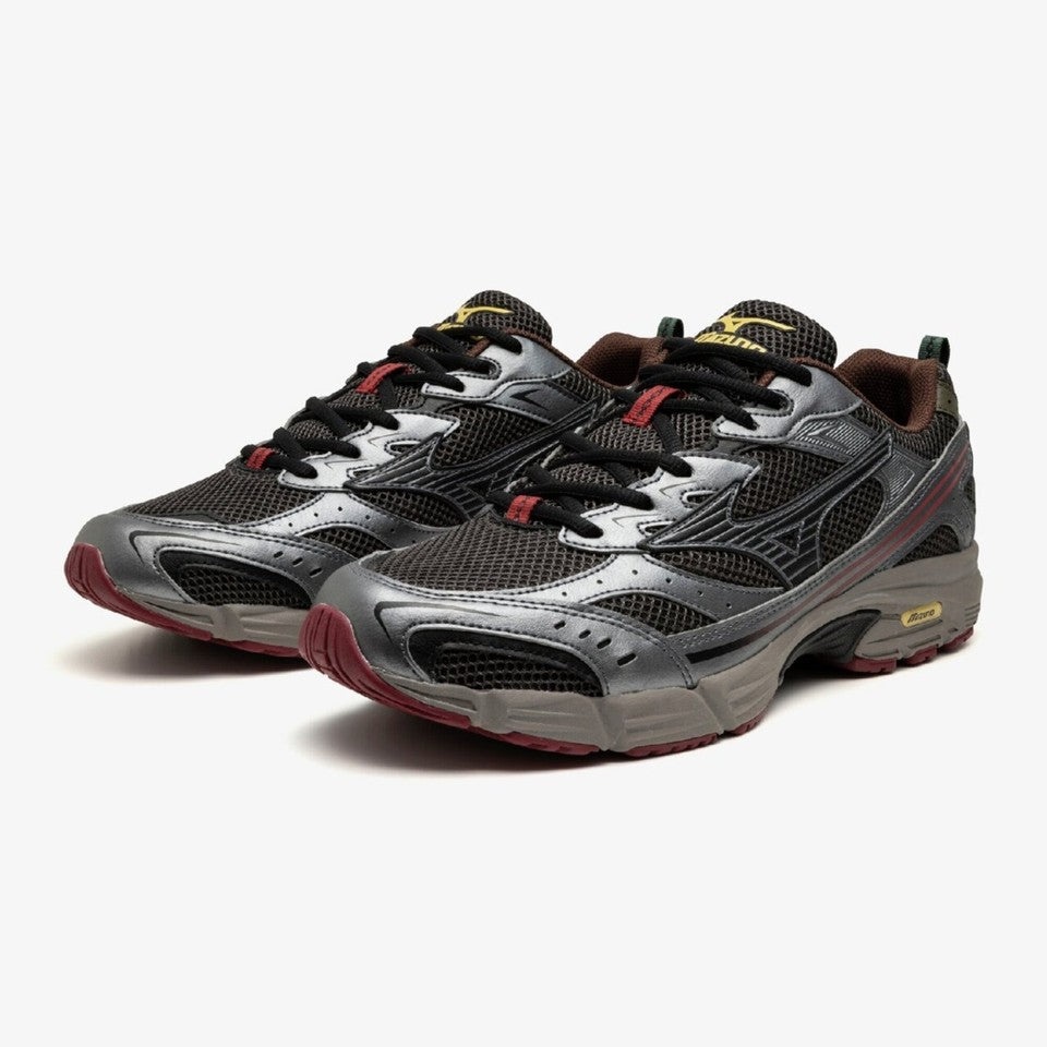 Mizuno MXR sneakers tela antracite con dettagli grigi e cacao