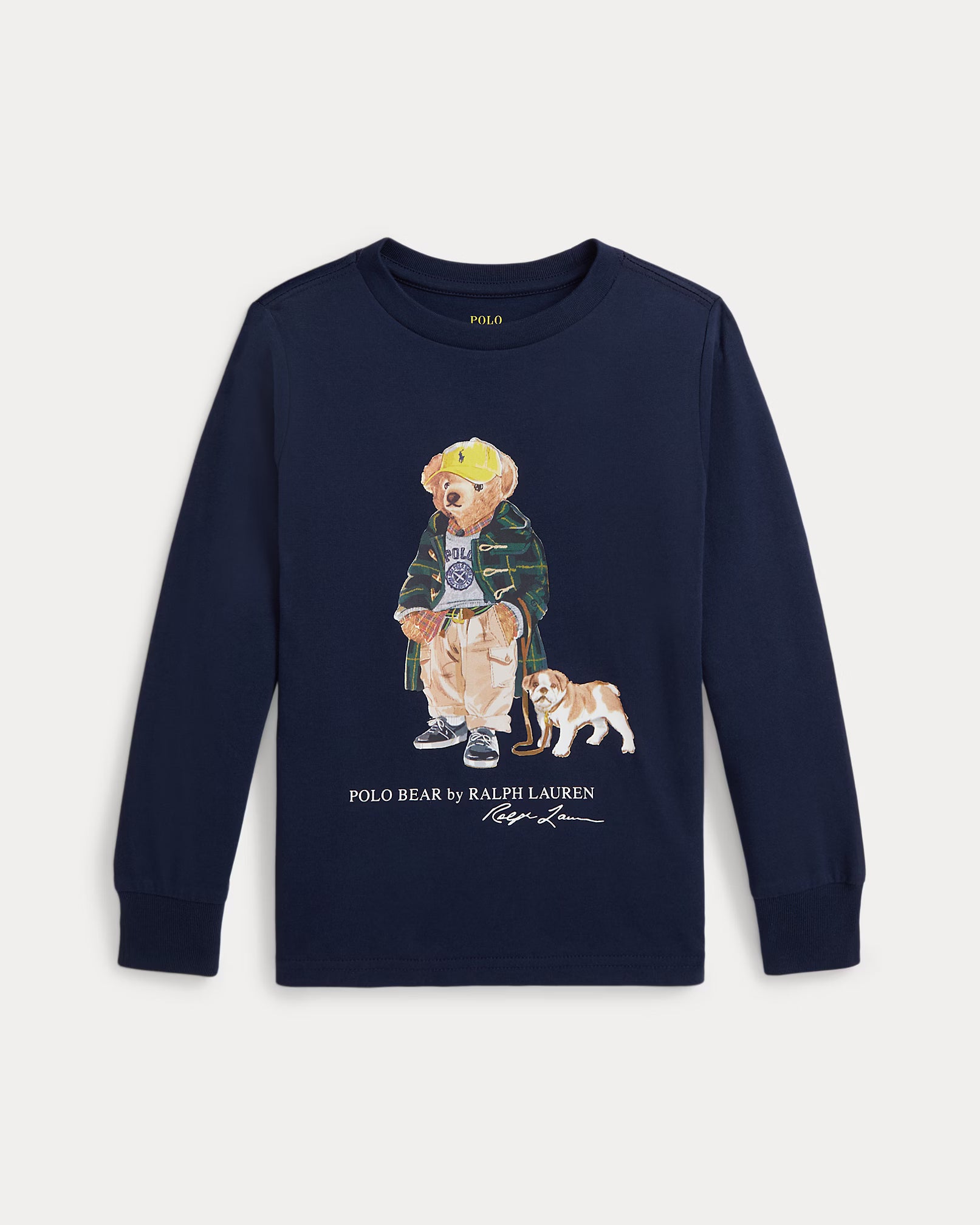 Polo Ralph Lauren Maglietta Bear a maniche lunghe bianca