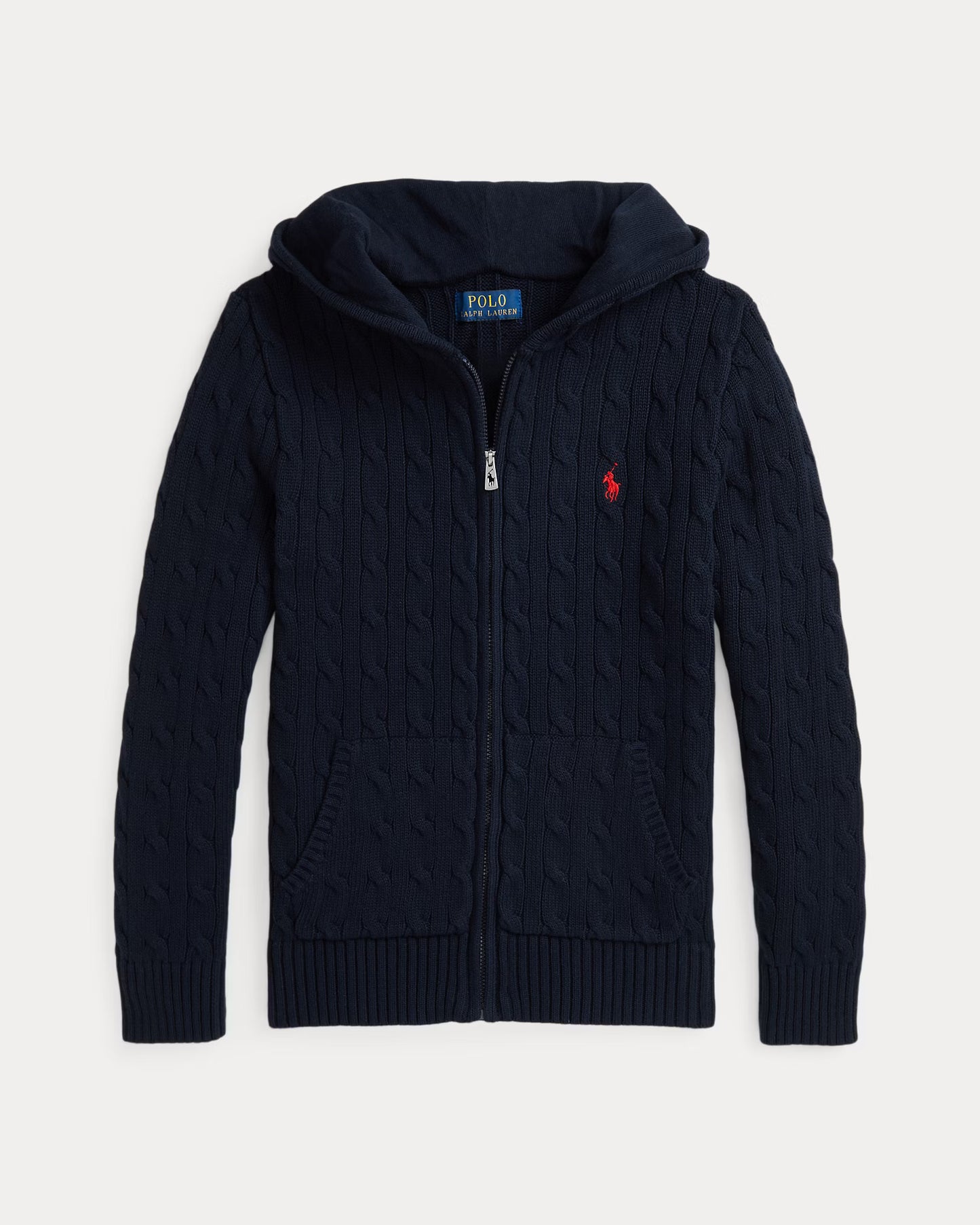 Polo Ralph Lauren Maglia in cotone a trecce con cappuccio