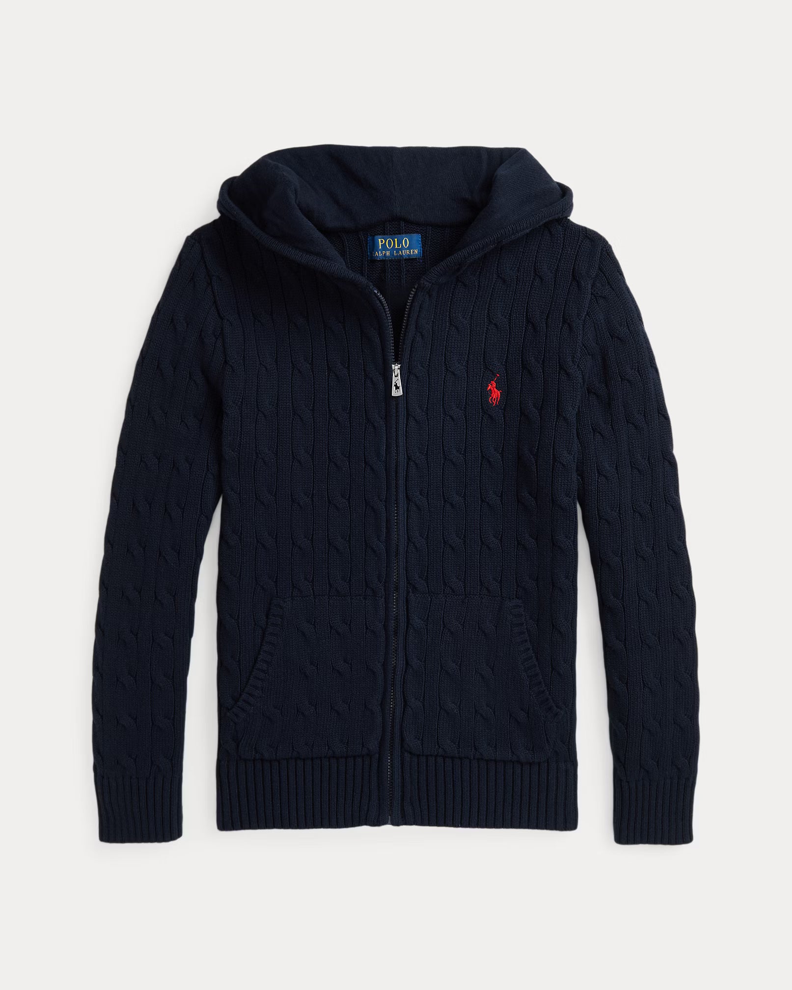 Polo Ralph Lauren Maglia in cotone a trecce con cappuccio