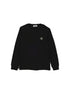 Stone Island T-shirt nera a manica lunga con badge Compass