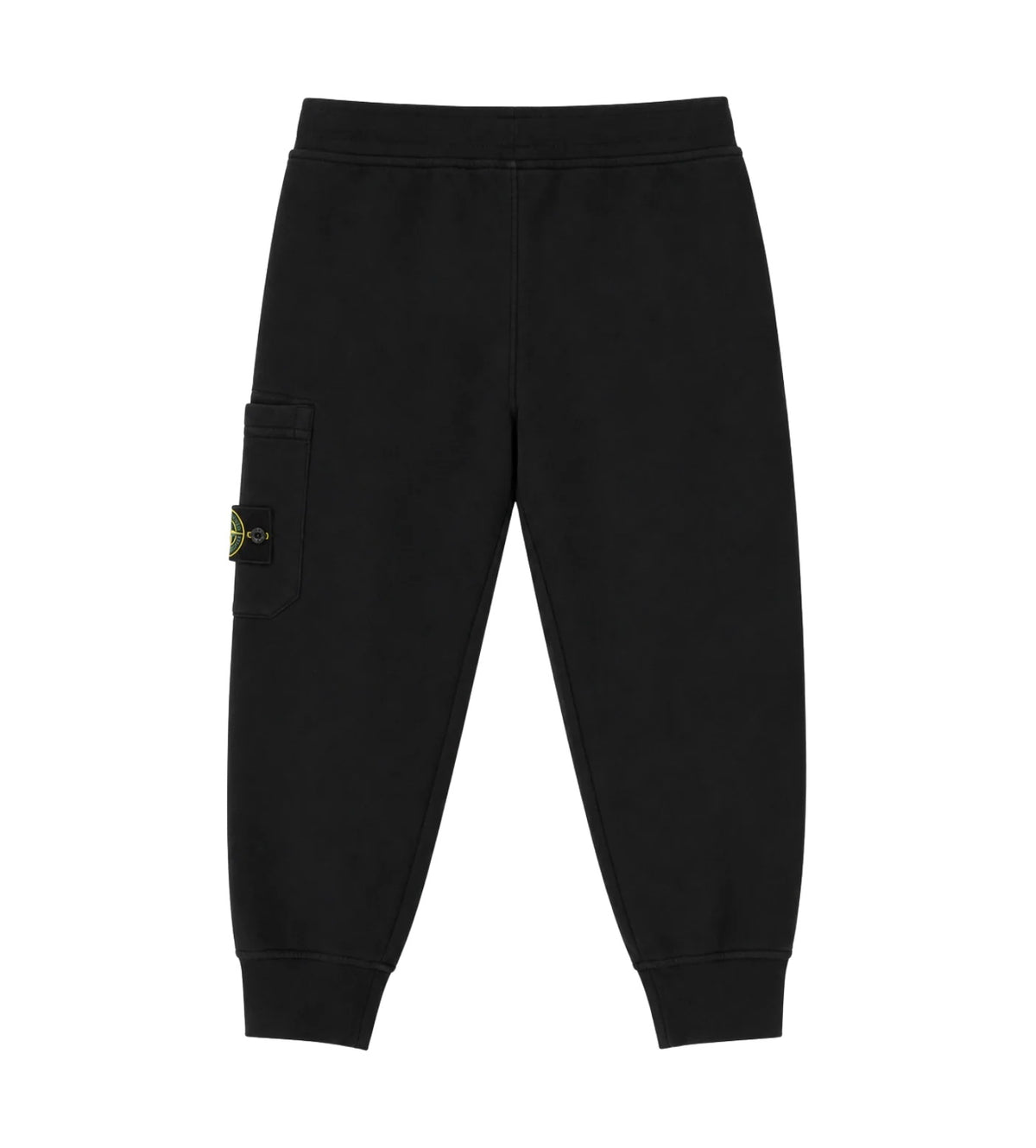 Stone Island Pantalone jogger nero in felpa con badge Compass - retro