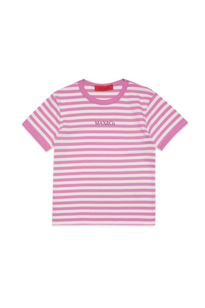 Max&co t shirt righe bianche e rosa | Al Monello - Barbieri