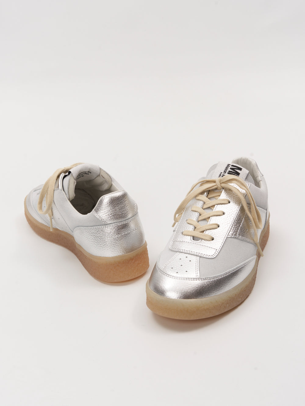 MM6 sneakers bianche con bande argento | Al Monello - Barbieri